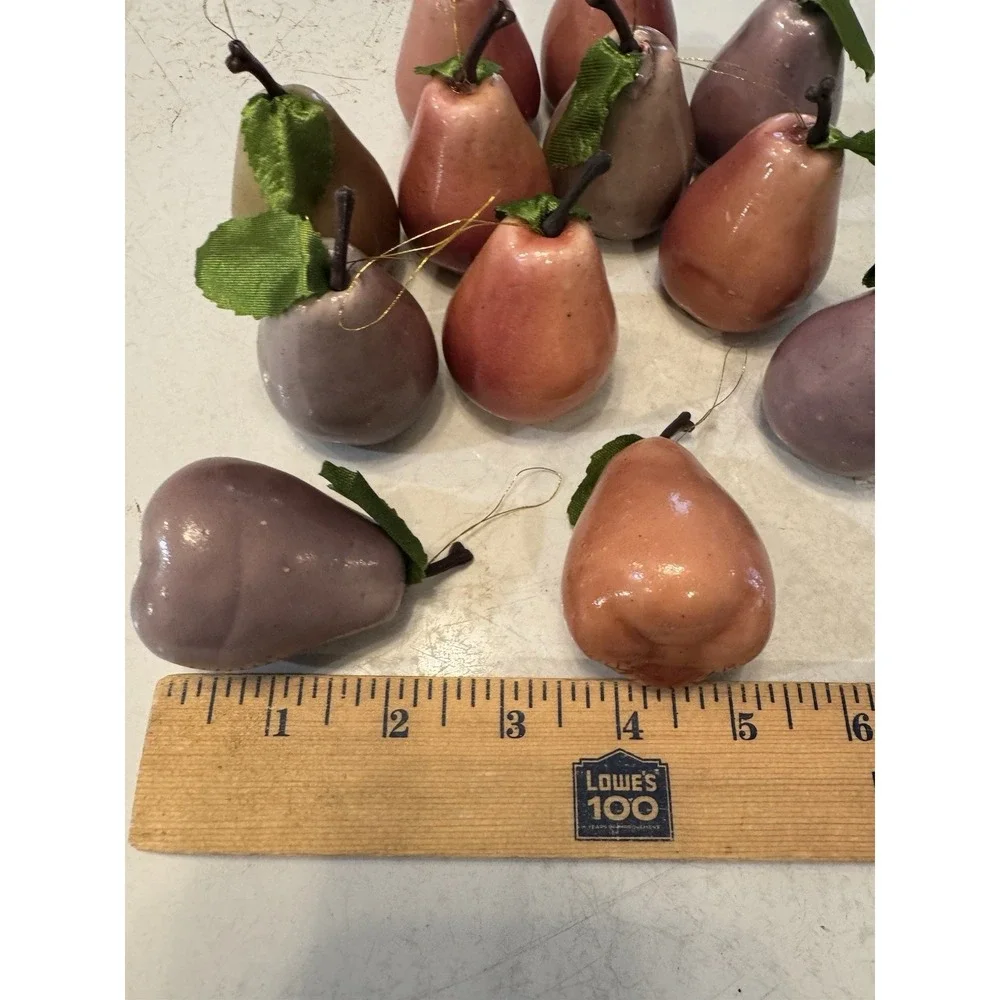 Vintage Pear Christmas Tree Ornaments Set‎ of 12 Holiday Fall Decoration
